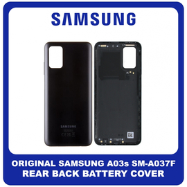 Γνήσια Original Samsung Galaxy A03s (SM-A037F, SM-A037F/DS, SM-A037M, SM-A037G, SM-A037U) Rear Back Battery Cover Πίσω Κάλυμμα Καπάκι Πλάτη Μπαταρίας Black Μαύρο GH81-21266A (Service pack By Samsung)