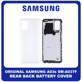 Γνήσια Original Samsung Galaxy A03s (SM-A037F, SM-A037F/DS, SM-A037M, SM-A037G, SM-A037U) Rear Back Battery Cover Πίσω Κάλυμμα Καπάκι Πλάτη Μπαταρίας White Άσπρο GH81-21267A (Service pack By Samsung)