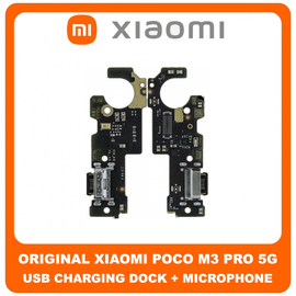 Γνήσια Original Xiaomi Poco M3 Pro 5G, M3Pro 5G (M2103K19PG, M2103K19PI), USB Type-C Charging Dock Connector Flex Sub Board, Καλωδιοταινία Υπό Πλακέτα Φόρτισης + Microphone Μικρόφωνο 560001K19P00 (Service Pack By Xiaomi)