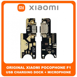 Γνήσια Original Xiaomi Pocophone F1 (M1805E10A, POCO F1) USB Type-C Charging Dock Connector Flex Sub Board, Καλωδιοταινία Υπό Πλακέτα Φόρτισης + Microphone Μικρόφωνο 560030036033 (Service Pack By Xiaomi)