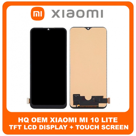 HQ OEM Συμβατό Για Xiaomi Mi 10 Lite, Mi10 Lite (M2002J9G, M2002J9S) TFT LCD Display Screen Assembly Οθόνη + Touch Screen Digitizer Μηχανισμός Αφής Black Μαύρο (Grade AAA+++)