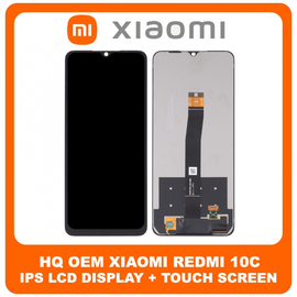 HQ OEM Συμβατό Για Xiaomi Redmi 10C (220333QAG, 220333QBI) / Poco C40 (220333QPG) IPS LCD Display Screen Assembly Οθόνη + Touch Screen Digitizer Μηχανισμός Αφής Black Μαύρο (Grade AAA+++)