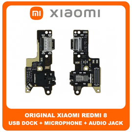 Γνήσια Original Xiaomi Redmi 8, Redmi8 (M1908C3IC, MZB8255IN) USB Type-C Charging Dock Connector Flex Sub Board, Καλωδιοταινία Υπό Πλακέτα Φόρτισης + Microphone Μικρόφωνο + Audio Jack Θύρα Ακουστικών 5600070C3I00 (Service Pack By Xiaomi)