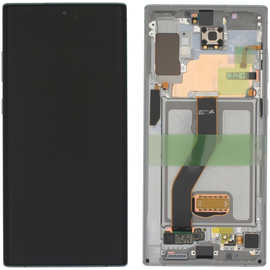 Γνήσια Original Samsung Galaxy Note 10+ Plus SM-N975F N975 Oled Οθόνη LCD Display Screen + Touch Screen DIgitizer Μηχανισμός Αφής + Frame Πλαίσιο Aura Glow Silver GH82-20838C