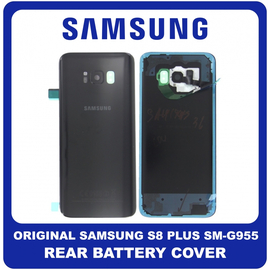 Original Γνήσιο Samsung Galaxy S8 Plus G955F G955 SM-G955F BATTERY COVER Καπάκι Μπαταρίας Black Μαύρο GH82-14015A (Service Pack)