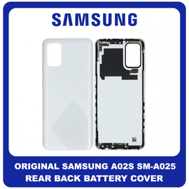 Γνήσια Original Samsung Galaxy A02s, Galaxy A 02s (SM-A025F, SM-A025F/DS), Rear Back Battery Cover Πίσω Κάλυμμα Καπάκι Πλάτη Μπαταρίας White Άσπρο GH81-20242A (Service Pack By Samsung)