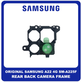 Γνήσια Original Samsung Galaxy A22 4G , Galaxy A 22 4G (SM-A225F, SM-A225F/DS) Rear Back Camera Frame Πίσω Πλαίσιο Κάμερας Black Μαύρο GH98-46669A (Service Pack By Samsung)
