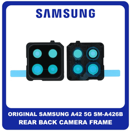 Γνήσια Original Samsung Galaxy A42 5G, Galaxy A 42 5G (SM-A426B, SM-A426B/DS, SM-A4260) Rear Back Camera Frame Πίσω Πλαίσιο Κάμερας Prism Dot Black Μαύρο GH98-45934A (Service Pack By Samsung)
