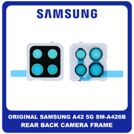 Γνήσια Original Samsung Galaxy A42 5G, Galaxy A 42 5G (SM-A426B, SM-A426B/DS, SM-A4260) Rear Back Camera Frame Πίσω Πλαίσιο Κάμερας  Prism Dot White Άσπρο GH98-45934B​ (Service Pack By Samsung)
