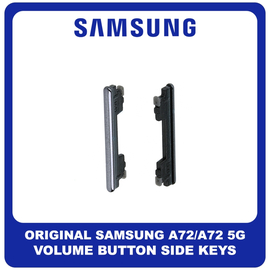 Γνήσια Original Samsung Galaxy A72 (SM-A725F, SM-A725F/DS), A72 5G (SM-A726B, SM-A726B/DS)  Volume Button External Side Keys Πλαινό Πλήκτρο Κουμπί Ρύθμισης Έντασης Ήχου Awesome Black Μαύρο GH98-46399A (Service Pack By Samsung)