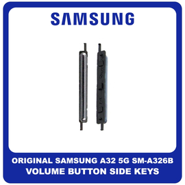 Γνήσια Original Samsung Galaxy A32 5G, A 32 5G (SM-A326B, SM-A326B/DS) Volume Button External Side Keys Πλαϊνό Πλήκτρο Κουμπί Ρύθμισης Έντασης Ήχου Awesome Black Μαύρο GH64-08403A (Service Pack By Samsung)