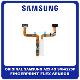 Γνήσια Original Samsung Galaxy A22 4G, A 22 4G (SM-A225F, SM-A225F/DS) Fingerprint Flex Sensor Αισθητήρας Δακτυλικού Αποτυπώματος White Άσπρο GH96-14401B​ (Service Pack By Samsung)