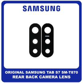Γνήσια Original Samsung Galaxy Tab S7 T870 11" (SM-T870, SM-T875, SM-T876B) Rear Back Camera Lens Πίσω Τζαμάκι Κάμερας Black Μαύρο GH64-08115A (Service Pack By Samsung)