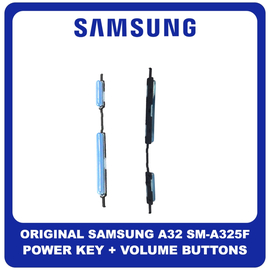 Γνήσια Original Samsung Galaxy A32, A 32 (SM-A325F, SM-A325F/DS) Power Key Flex Cable On/Off + Volume Key Buttons Καλωδιοταινία Πλήκτρων Εκκίνησης + Έντασης Ήχου Awesome Blue Μπλε GH64-08389C (Service Pack By Samsung)