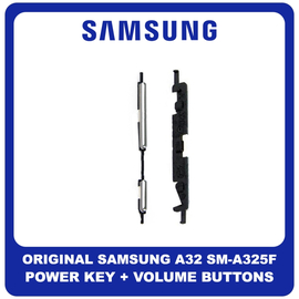 Γνήσια Original Samsung Galaxy A32, A 32 (SM-A325F, SM-A325F/DS) Power Key Flex Cable On/Off + Volume Key Buttons Καλωδιοταινία Πλήκτρων Εκκίνησης + Έντασης Ήχου Awesome White Άσπρο GH64-08389B​​ (Service Pack By Samsung)
