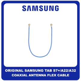Γνήσιο Original Samsung Galaxy TAB S7+ 12.4 (T970, T976), A22 (SM-A225F), A32 (SM-A325F), Coaxial Antenna Signal Module Flex Cable Ομοαξονικό Καλώδιο Κεραίας 107.2mm Blue Μπλε GH39-01935A (Service Pack By Samsung)