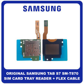 Γνήσια Original Samsung Galaxy Tab S7 T870 11" (SM-T870, SM-T875, SM-T876B) SIM Card Tray Reader + Flex Cable Αναγνώστης Κάρτας SIM GH96-13647A (Service Pack By Samsung)