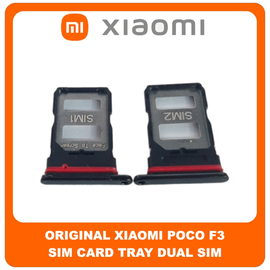 Γνήσια Original Xiaomi Poco F3, Poco F3 (M2012K11AG) Sim Card Tray Dual Sim Υποδοχέας Θήκης Κάρτας Sim Night Black Μαύρο (Service Pack By Xiaomi)