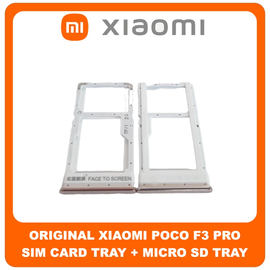 Γνήσια Original Xiaomi Poco X3 Pro, Poco X3Pro (M2102J20SG, M2102J20SI) SIM Card Tray + Micro SD Tray Slot Υποδοχέας Βάση Θήκη Κάρτας SIM Rose Gold (Service Pack By Xiaomi)