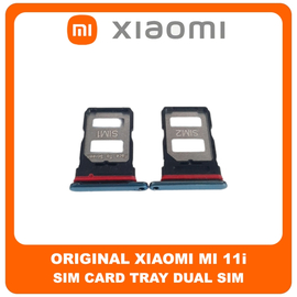Γνήσια Original Xiaomi Mi 11i, Xiaomi Mi11i (M2012K11G) Sim Card Tray Dual Sim Υποδοχέας Θήκης Κάρτας Sim Celestial Blue Μπλε 482000007V3W (Service Pack By Xiaomi)