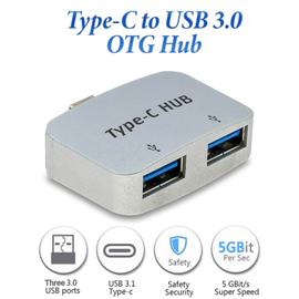 Type-c to usb 3.0 otg hub Silver
