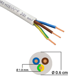 Καλώδιο  3x1mm Λευκό