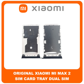 Γνήσια Original Xiaomi Mi Max 2, Mi Max2 (MDE40, MDI40) Sim Card Tray Dual Sim Υποδοχέας Θήκης Κάρτας Sim Matte Black Μαύρο (Service Pack By Xiaomi)