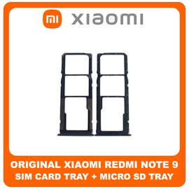 Γνήσιο Original Xiaomi Redmi Note 9, Redmi Note9 (M2003J15SC, M2003J15SG, M2003J15SS) SIM Card Tray + Micro SD Tray Slot Υποδοχέας Βάση Θήκη Κάρτας SIM Midnight Grey Μαύρο 48200000263W (Service Pack By Xiaomi)
