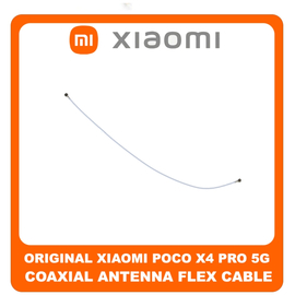 Γνήσια Original Xiaomi Poco X4 Pro 5G, Poco X4Pro 5G (2201116PG) Coaxial Antenna Signal Module Flex Cable Ομοαξονικό Καλώδιο Κεραίας 135mm  White Άσπρο​ (Service Pack By Xiaomi)