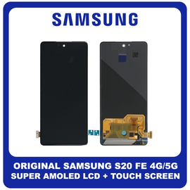 Γνήσια Original Samsung Galaxy S20 FE 4G (SM-G780F), Galaxy S20 FE 5G (SM-G781B) Super AMOLED LCD Display Screen Assembly Οθόνη + Touch Screen Digitizer Μηχανισμός Αφής Black Μαύρο GH96-13911B​ (Service Pack By Samsung)​