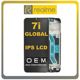 HQ OEM Συμβατό Για Realme 7i (Global) IPS LCD Display Screen Assembly Οθόνη + Touch Screen Digitizer Μηχανισμός Αφής + Frame Bezel Πλαίσιο Σασί Black Μαύρο (Grade AAA+++)