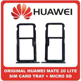 Γνήσια Original Huawei Mate 20 Lite, Mate 20Lite (SNE-L21 SNE-AL00, SNE-LX1) SIM Card Tray + Micro SD Tray Slot Υποδοχέας Βάση Θήκη Κάρτας SIM Sapphire Blue Μπλε 51661KAW  (Service Pack By Huawei)