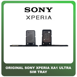 Γνήσια Original Sony Xperia XA1 Ultra, Xperia XA1Ultra (G3226, G3221, G3212, G3223) Sim Tray Υποδοχέας Βάση Θήκη Κάρτας SIM Black Μαύρο (Service Pack By Sony)