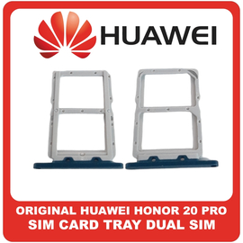 Γνήσια Original Huawei Honor 20 Pro, Honor 20Pro (YAL-AL10, YAL-L41), Sim Card Tray Dual Sim Υποδοχέας Θήκης Κάρτας Sim Phantom Blue Μπλε 51661MYX​ (Service Pack By Huawei)