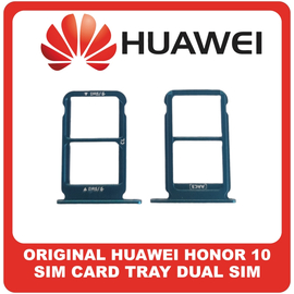 Γνήσια Original Huawei Honor 10, Honor10 (COL-AL10, COL-L29) Sim Card Tray Dual Sim Υποδοχέας Θήκης Κάρτας Sim Phantom Green Πράσινο 51661HYU (Service Pack By Huawei)