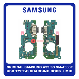 Γνήσια Original Samsung Galaxy A33 5G (SM-A336E, SM-A336B) USB Type-C Charging Dock Connector Flex Sub Board, Καλωδιοταινία Υπό Πλακέτα Φόρτισης + Microphone Μικρόφωνο GH96-15022A (Service By Samsung)