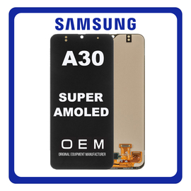 HQ OEM Συμβατό Για Samsung Galaxy A30, Galaxy A 30 (SM-A305F, SM-A305FN, SM-A305G) Super AMOLED LCD Display Screen Assembly Οθόνη + Touch Screen Digitizer Μηχανισμός Αφής Black Μαύρο (Grade AAA+++)