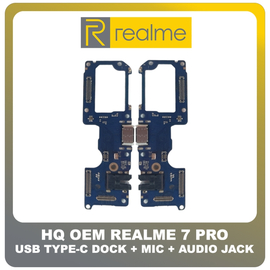 HQ OEM Συμβατό Για Realme 7 Pro, Realme 7Pro (RMX2170) USB Type-C Charging Dock Connector Flex Sub Board, Καλωδιοταινία Υπό Πλακέτα Φόρτισης + Microphone Μικρόφωνο + Audio Jack Θύρα Ακουστικών (Grade AAA+++)