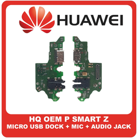 HQ OEM Συμβατό Για Huawei P Smart Z (STK-LX1) USB Type-C Charging Dock Connector Flex Sub Board, Καλωδιοταινία Υπό Πλακέτα Φόρτισης + Microphone Μικρόφωνο + Audio Jack Θύρα Ακουστικών (Grade AAA+++)