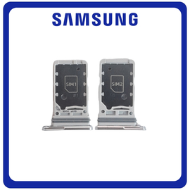 Γνήσια Original Samsung Galaxy S21 5G (SM-G991B, SM-G991B/DS) Sim Card Tray Dual Sim Υποδοχέας Θήκης Κάρτας Sim Phantom White Ασημί GH98-46193C (Service Pack By Samsung)