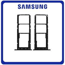 Γνήσια Original Samsung Galaxy A03s (SM-A037F, SM-A037F/DS) SIM Card Tray + Micro SD Tray Slot Υποδοχέας Βάση Θήκη Κάρτας SIM Black Μαύρο GH81-21254A (Service Pack By Samsung)