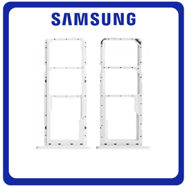 Γνήσια Original Samsung Galaxy A03s (SM-A037F, SM-A037F/DS) SIM Card Tray + Micro SD Tray Slot Υποδοχέας Βάση Θήκη Κάρτας SIM White Άσπρο GH81-21257A (Service Pack By Samsung)