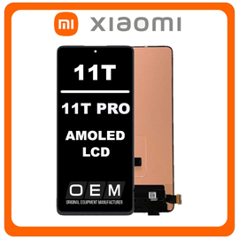HQ OEM Συμβατό Για Xiaomi 11T (21081111RG), Xiaomi 11T Pro (2107113SG, 2107113SI, 2107113SR) AMOLED LCD Display Screen Assembly Οθόνη + Touch Screen Digitizer Μηχανισμός Αφής Black Μαύρο (Grade AAA+++)