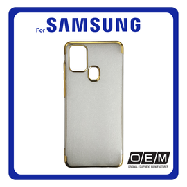 Θήκη Πλάτης - Back Cover, Silicone Σιλικόνη Electro Gold Χρυσό For Samsung Α21S