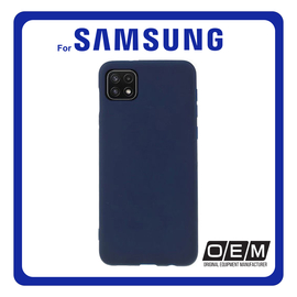 Θήκη Πλάτης - Back Cover, Silicone Σιλικόνη Matt TPU Dark Blue Μπλε For Samsung A22 5G