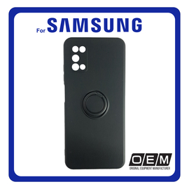Θήκη Πλάτης - Back Cover, Silicone Σιλικόνη Finger Grip TPU Black Μαύρο For Samsung A03S