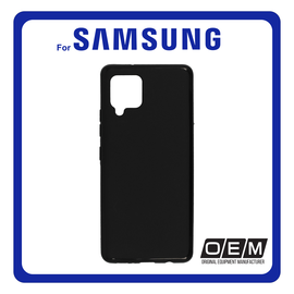 Θήκη Πλάτης - Back Cover, Silicone Σιλικόνη Matt Black Μαύρο For Samsung A42 5G