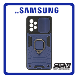 Θήκη Πλάτης - Back Cover, Silicone Σιλικόνη Ring Lens Hybrid TPU Navy Blue Μπλε For Samsung Α52/A52S 5G