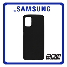 Θήκη Πλάτης - Back Cover, Silicone Σιλικόνη Matt Black Μαύρο For Samsung A03S