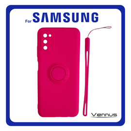 Vennus Θήκη Πλάτης - Back Cover, Silicone Σιλικόνη RIng Lens TPU Pink Ροζ For Samsung A03S